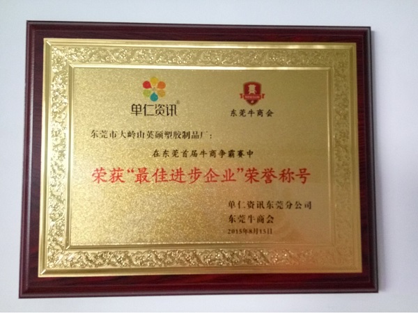 榮獲最佳進(jìn)步企業(yè)榮譽(yù)稱號(hào)
